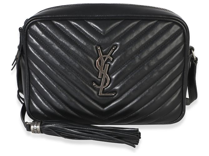 Borsa Camera Lou in pelle di vitello matelassé nera Saint Laurent Nero - vista 8