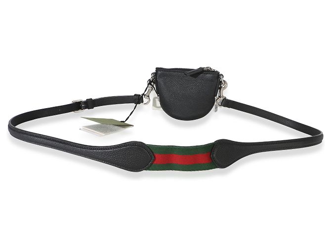 Pochette Mini B in pelle di vitello martellata nera Gucci Nero - vista 2