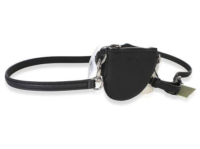 Pochette Mini B in pelle di vitello martellata nera Gucci Nero - vista 4