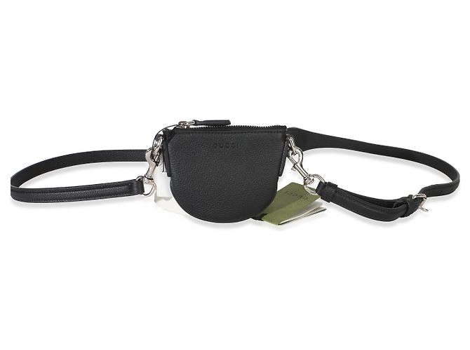 Pochette Mini B in pelle di vitello martellata nera Gucci Nero - vista 5