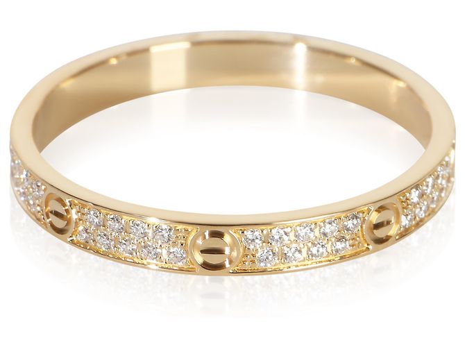 Anello Cartier Love Mini Model in Oro Giallo e Diamanti - vista 3