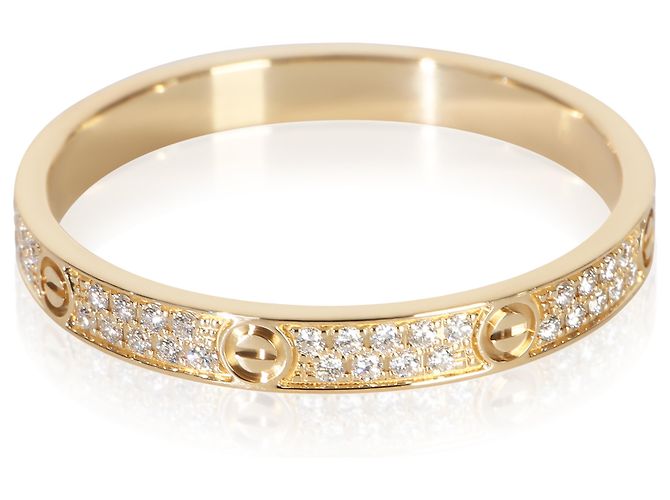 Anello Cartier Love Mini Model in Oro Giallo e Diamanti - vista 4