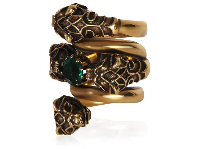 Gucci Goldbeschichteter Tigers Hear Wrap Ring - vista 3