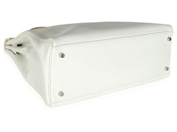 Hermès Gris Perle White Buffalo Skipper Dalmatian Retourne Kelly 35 PHW Marrone - vista 5
