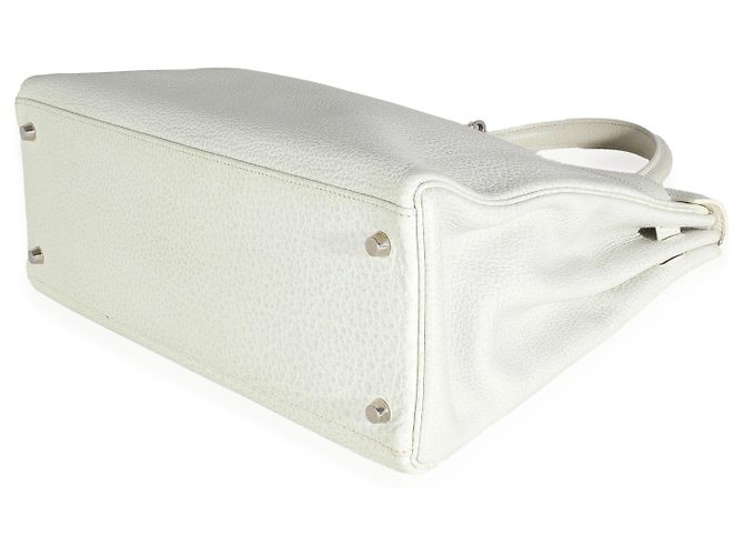Hermès Gris Perle White Buffalo Skipper Dalmatian Retourne Kelly 35 PHW Marrone - vista 7