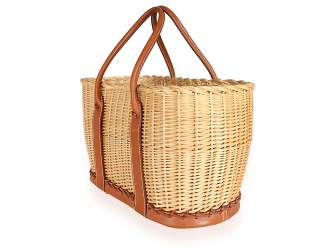 Hermès Fauve Barenia Wicker Osier Garden Party 36 - vista 2