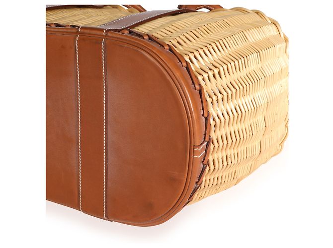 Hermès Fauve Barenia Wicker Osier Garden Party 36 - vista 5