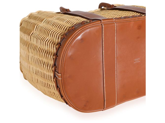 Hermès Fauve Barenia Wicker Osier Garden Party 36 - vista 6