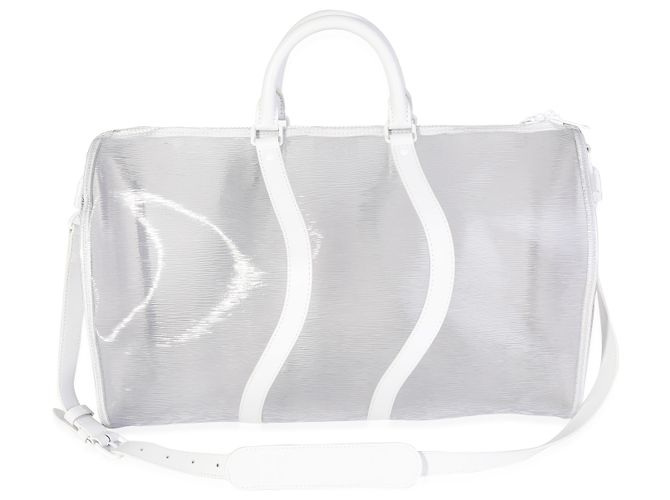 Louis Vuitton Clear Epi PVC Wavy Keepall Bandoulière 50 Blanc - vue 4