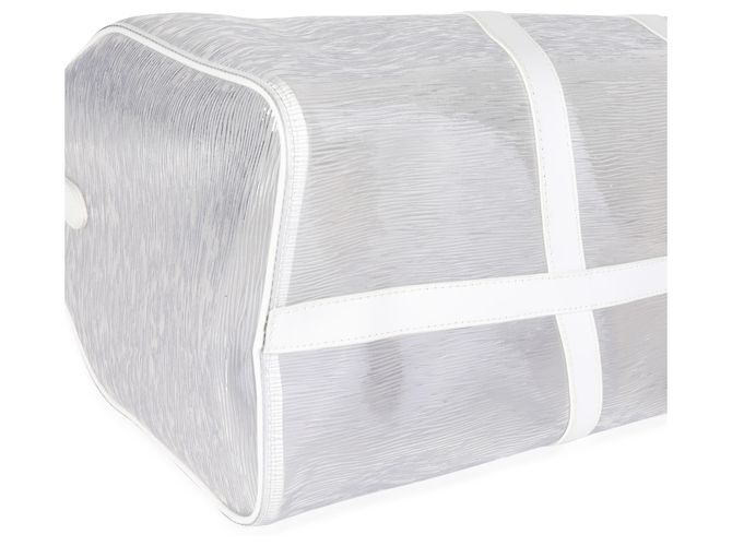 Louis Vuitton Clear Epi PVC Wavy Keepall Bandoulière 50 Blanc - vue 6