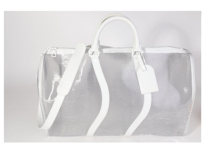 Louis Vuitton Clear Epi PVC Wavy Keepall Bandoulière 50 Blanc - vue 7