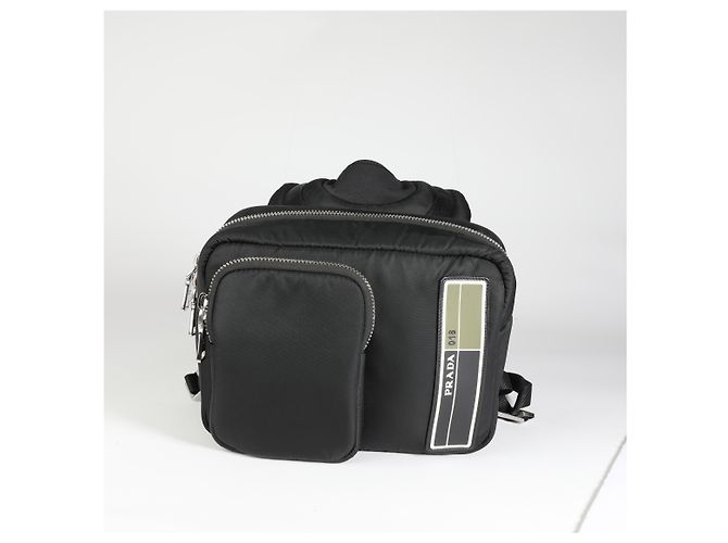 Prada Black Tessuto Pocket Nylon Technischer Rucksack Schwarz - Ansicht 7