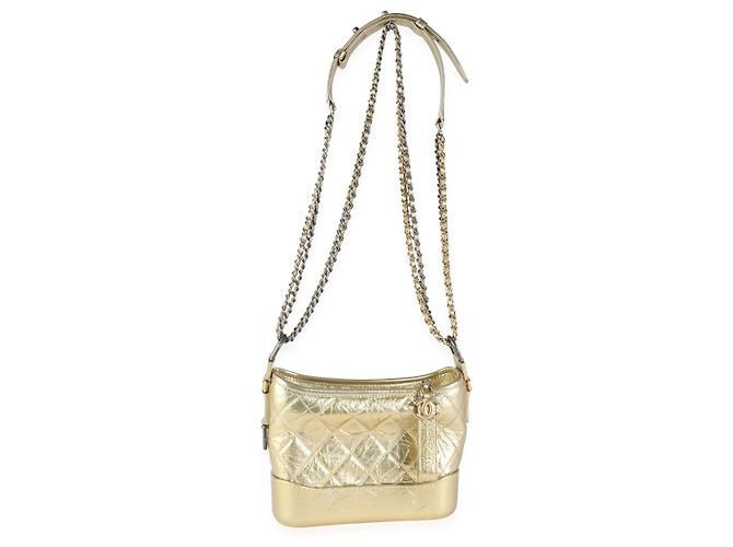 Chanel Gabrielle Hobo Small in pelle di vitello trapuntata oro - vista 2