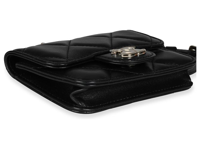 Mini borsa a tracolla Chanel Black Quilted Lambskin Elegant Chain Nero - vista 6