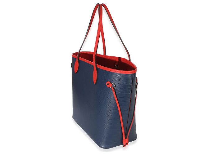 Louis Vuitton Blue Red Epi Neverfull MM - vista 3