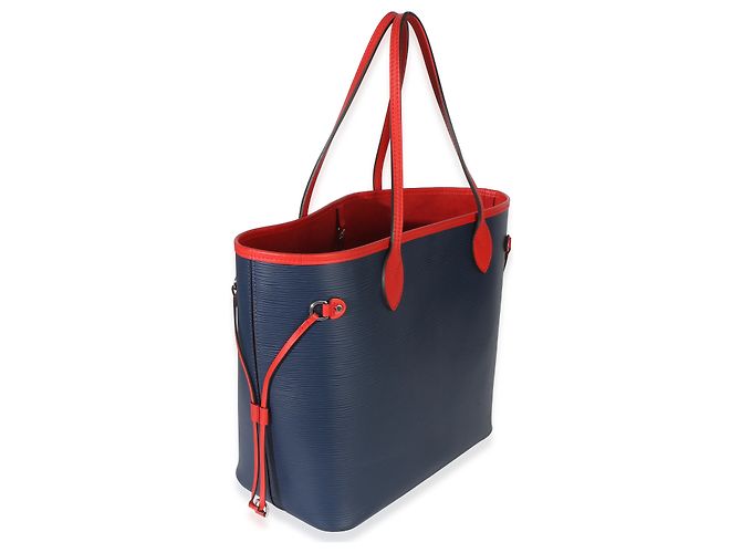 Louis Vuitton Blue Red Epi Neverfull MM - vista 4