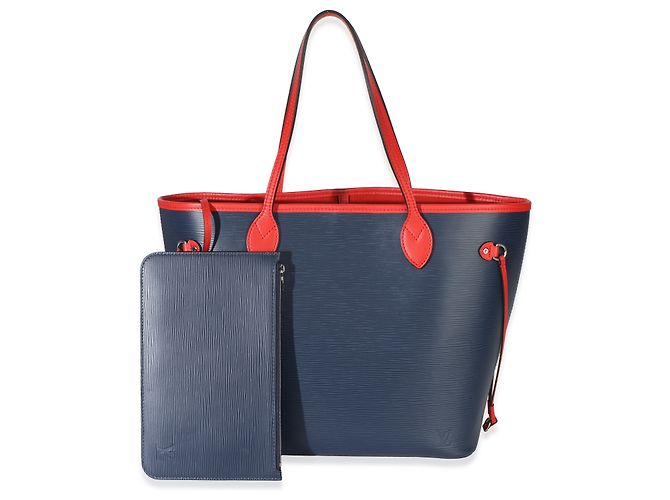 Louis Vuitton Blue Red Epi Neverfull MM - vista 8