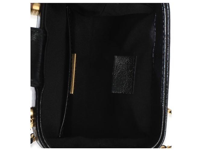 Clutch Nano Cocodoc in agnello lucido trapuntato nero Chanel con catena - vista 5