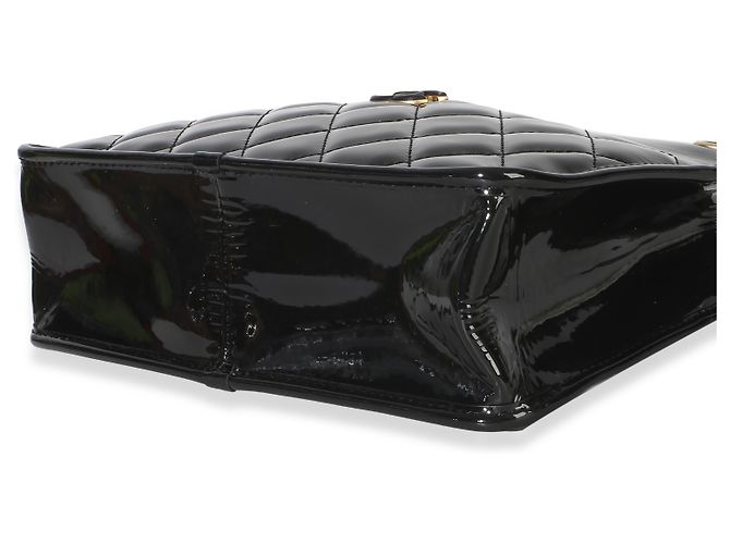 Borsa shopping Chanel Black Quilted Patent Graphic Catch piccola Nero - vista 6