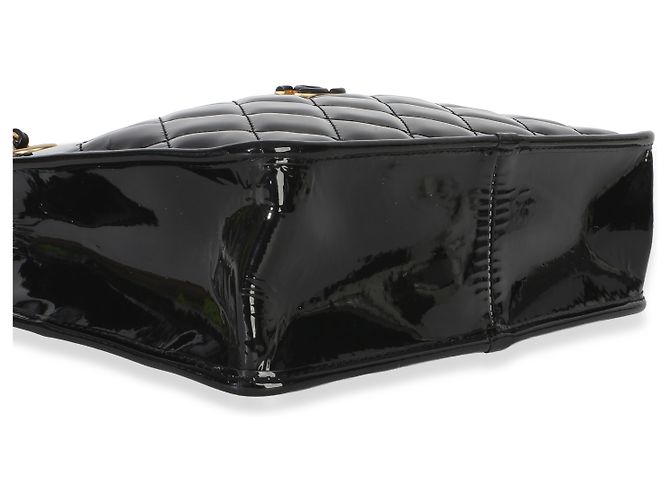 Borsa shopping Chanel Black Quilted Patent Graphic Catch piccola Nero - vista 7