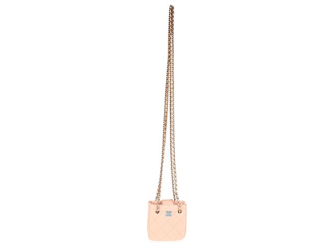 Chanel Tiny Shopping Bag aus rosa gestepptem Lammleder Pink - Ansicht 2