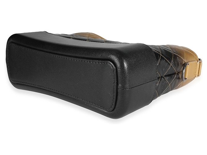 Borsa Chanel Gabrielle Hobo in capretto trapuntato nero e oro sfumato Media - vista 7
