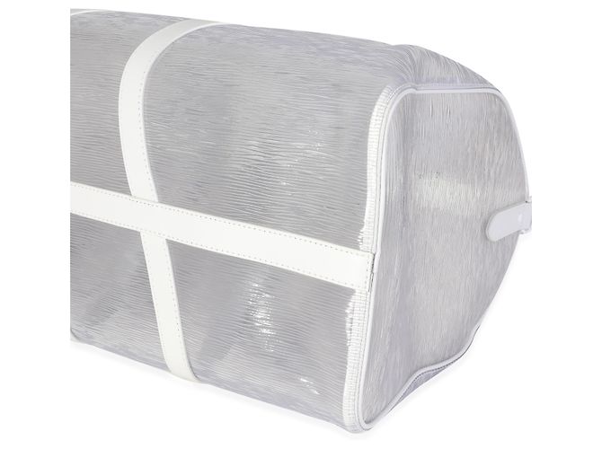 Louis Vuitton Clear Epi PVC Wavy Keepall Bandoulière 50 Bianco - vista 5