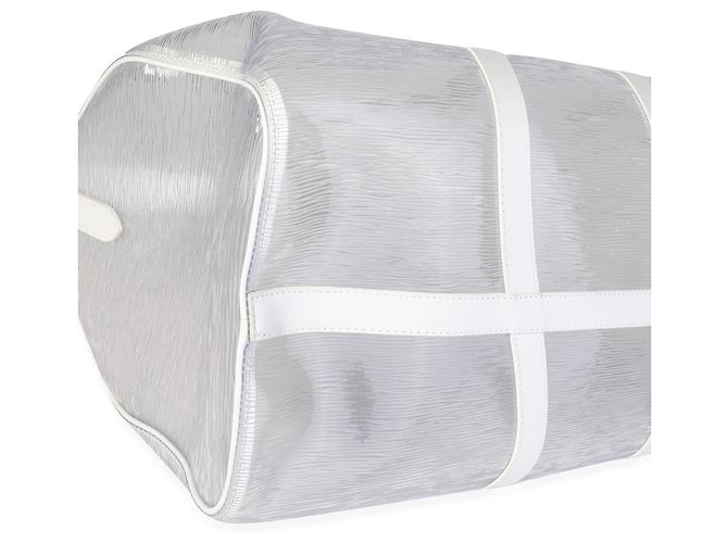 Louis Vuitton Clear Epi PVC Wavy Keepall Bandoulière 50 Bianco - vista 6
