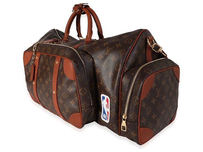 Louis Vuitton x NBA Monogram Canvas Trio Pocket Keepall Marrone - vista 3