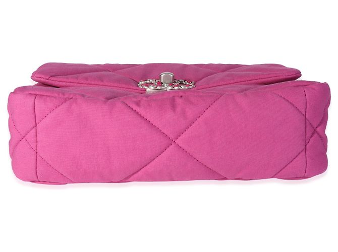 Chanel 19 Flap gesteppte Baumwolltasche Chanel Fuchsia Größe Medium Pink - Ansicht 5