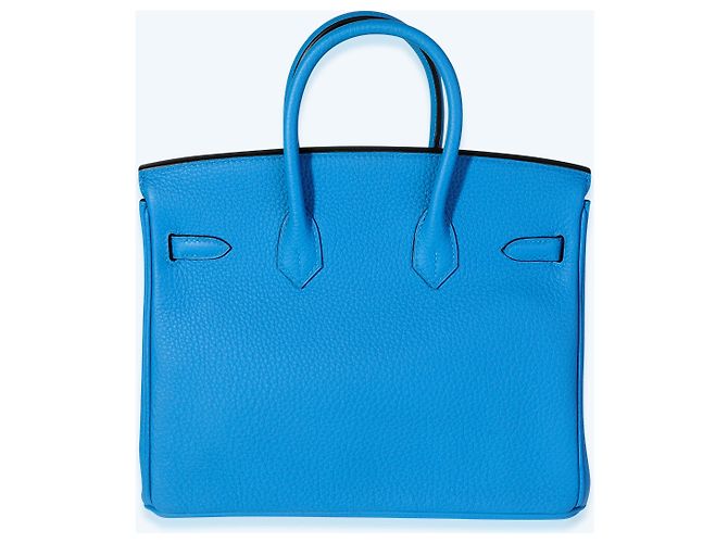 Hermès Bleu Zanzibar Togo Birkin 25 PHW Blu - vista 4
