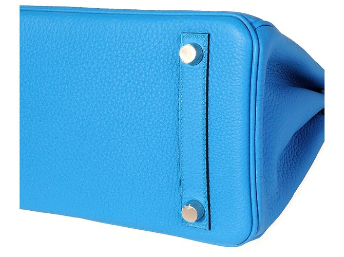 Hermès Bleu Zanzibar Togo Birkin 25 PHW Blu - vista 5
