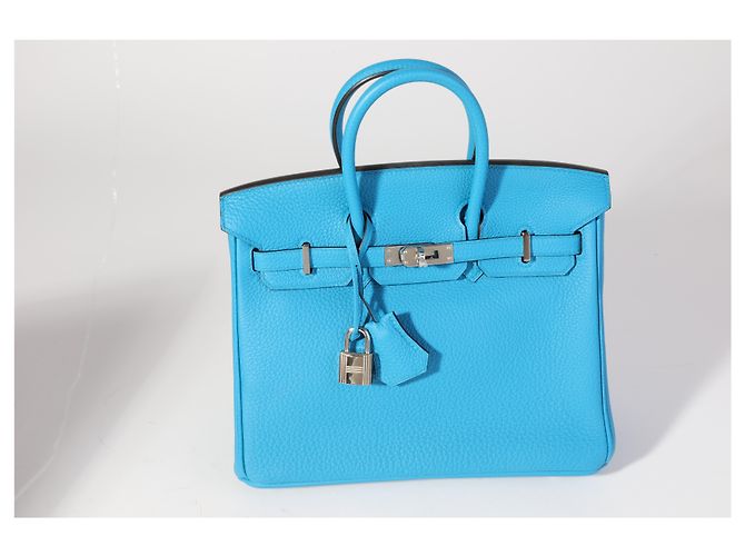 Hermès Bleu Zanzibar Togo Birkin 25 PHW Blu - vista 7