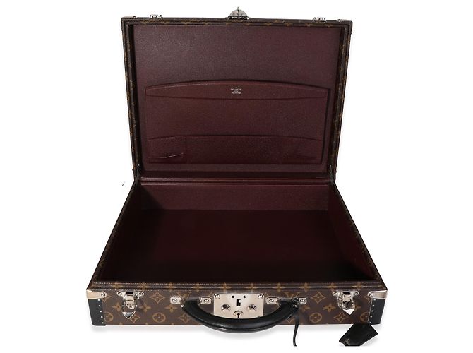 Valigetta Louis Vuitton Monogram Macassar President Marrone Nero - vista 2