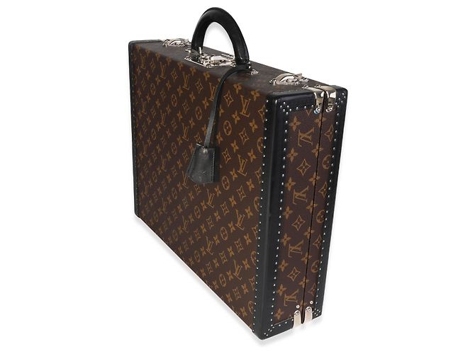 Valigetta Louis Vuitton Monogram Macassar President Marrone Nero - vista 3