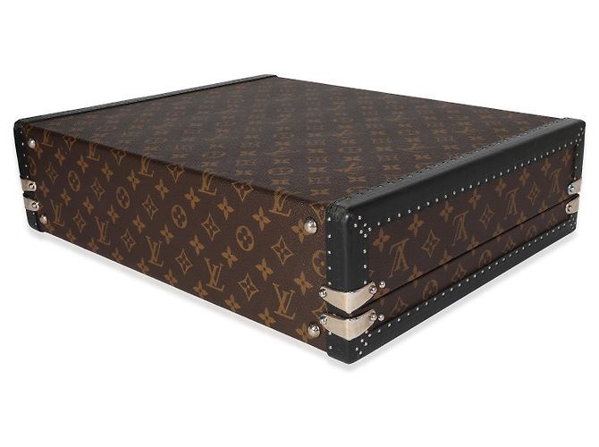 Valigetta Louis Vuitton Monogram Macassar President Marrone Nero - vista 5
