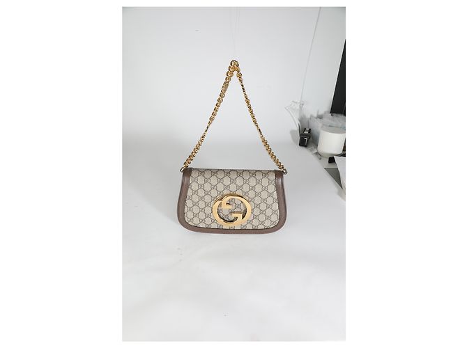 Borsa a tracolla Blondie in tela GG Supreme beige Gucci - vista 7