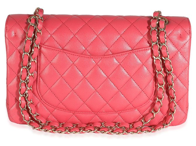 Timeless Borsa Chanel Dark Pink Quilted Caviar Medium Classic Double Flap Rosa - vista 2