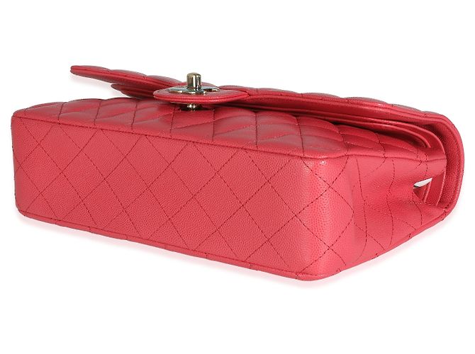 Timeless Borsa Chanel Dark Pink Quilted Caviar Medium Classic Double Flap Rosa - vista 6