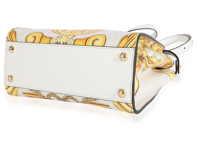 Fendi x Versace Fendace Gold Baroque & White FF Motif Mini Peekaboo - vista 4