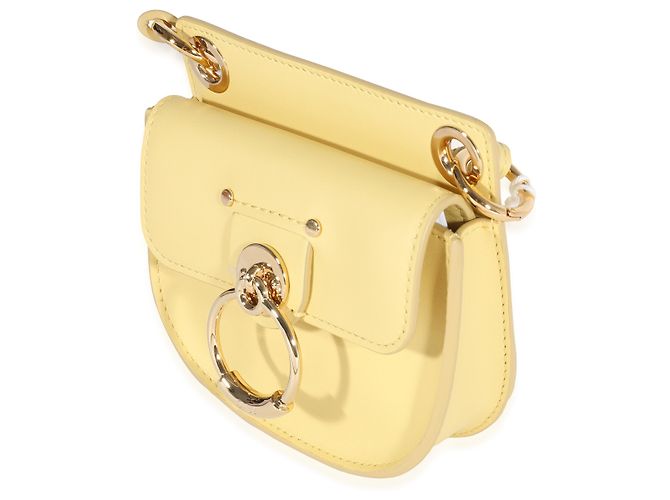 Tess Chloé Mini pochette piatta in pelle gialla Giallo - vista 2