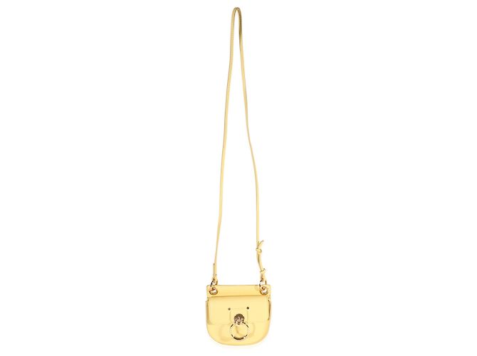 Tess Chloé Mini pochette piatta in pelle gialla Giallo - vista 4
