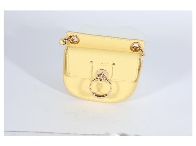 Tess Chloé Mini pochette piatta in pelle gialla Giallo - vista 7