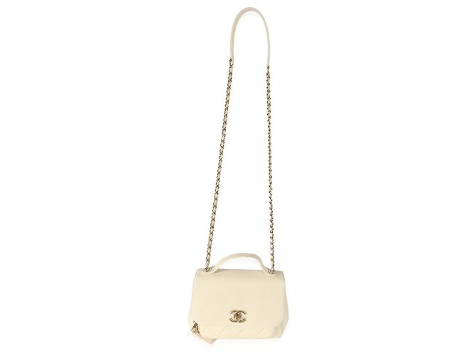 Timeless Chanel Cream Caviar Mini Business Affinity Flap Bianco - vista 2