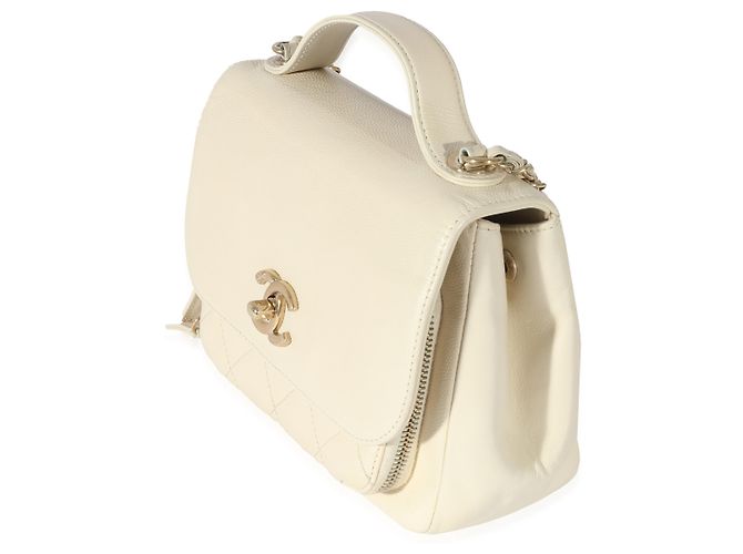 Timeless Chanel Cream Caviar Mini Business Affinity Flap Bianco - vista 3