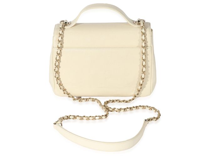 Timeless Chanel Cream Caviar Mini Business Affinity Flap Bianco - vista 4