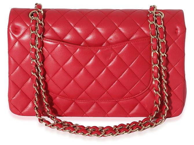 Timeless Borsa Chanel Dark Pink in agnello trapuntato Medium Classic Double Flap Rosa - vista 4