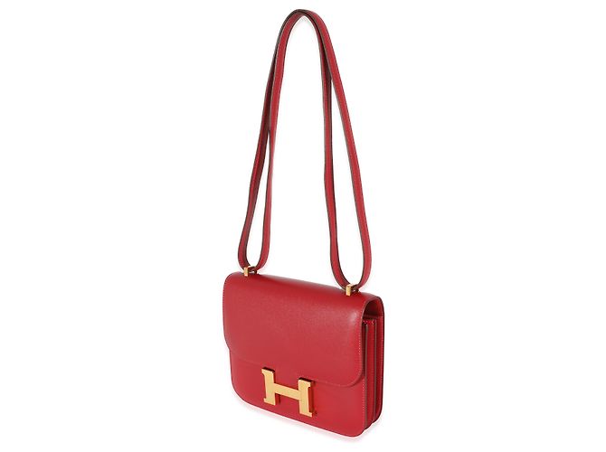 Hermès Rouge Casaque Swift Constance 18 GHW Rosso - vista 3