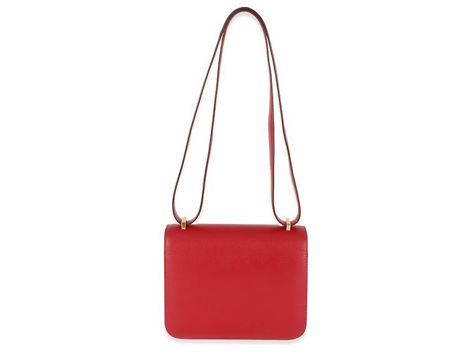 Hermès Rouge Casaque Swift Constance 18 GHW Rosso - vista 4