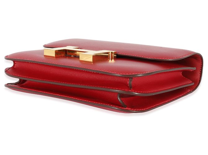 Hermès Rouge Casaque Swift Constance 18 GHW Rosso - vista 5